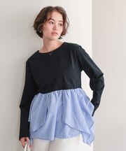 異素材イレヘムドッキングカットソー