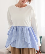 異素材イレヘムドッキングカットソー