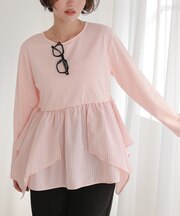 異素材イレヘムドッキングカットソー