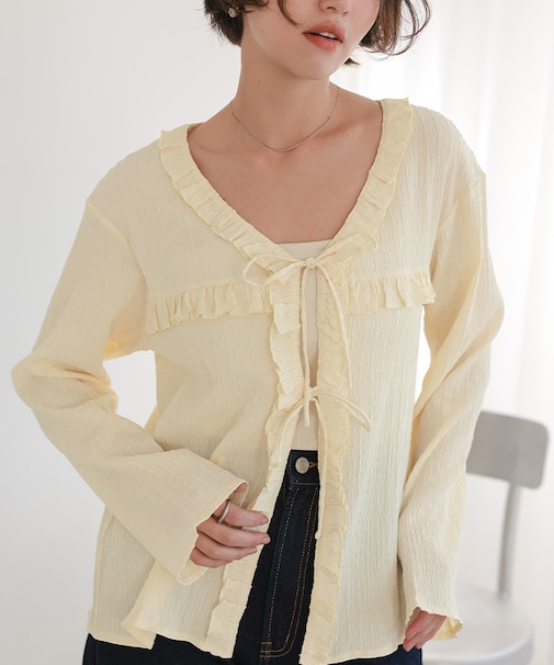 フリルVネックシャツハオリ