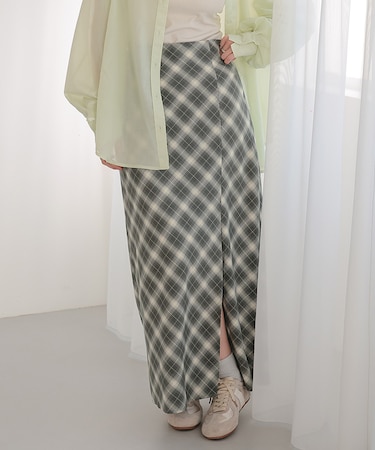 チェックストレートスカート