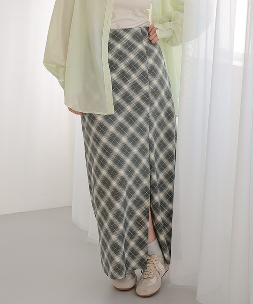 チェックストレートスカート