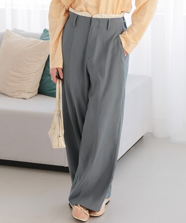 フリルハイウエストデザインパンツ