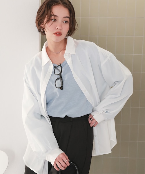 カットジャガードバンドカラーシャツ URBAN RESEARCH（アーバンリサーチ） ブラウス シャツ カット
