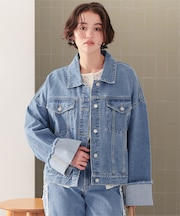 袖ロールアップデニムジャケット