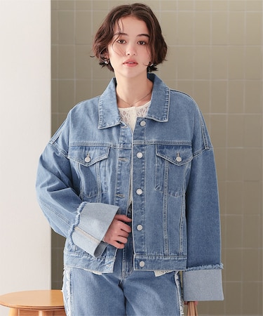 袖ロールアップデニムジャケット