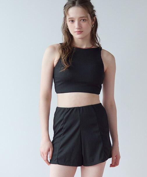 3点セット/ダブルストラップビキニ×ショートパンツ/水着