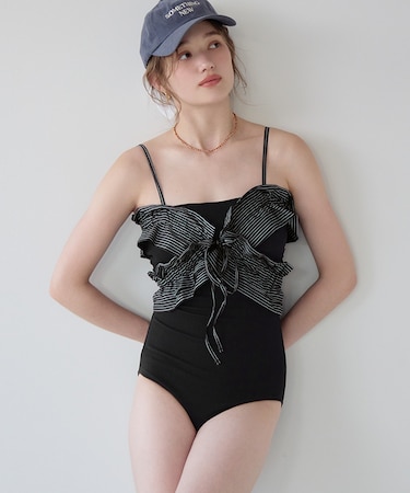 フリルビスチェ付ワンピース/水着