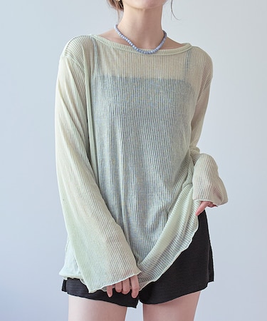 4点セット/長袖トップス付シャーリングビキニ×ショートパンツ/水着