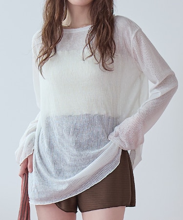 4点セット/長袖トップス付シャーリングビキニ×ショートパンツ/水着