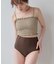 4点セット/長袖トップス付シャーリングビキニ×ショートパンツ/水着
