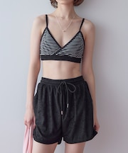 パイル地ボーダースポーティービキニ/水着