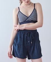 パイル地ボーダースポーティービキニ/水着