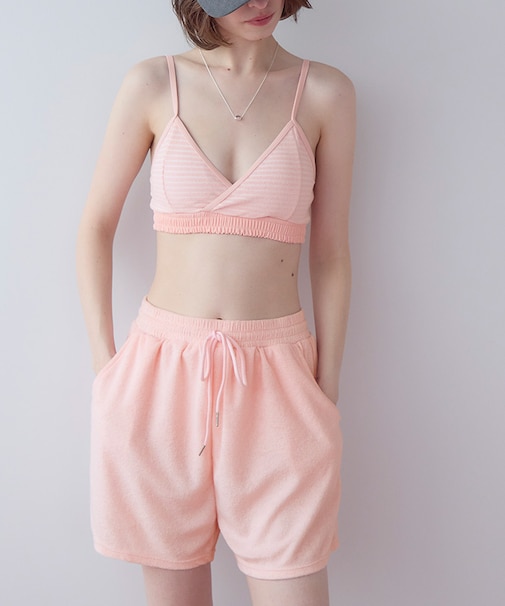 パイル地ボーダースポーティービキニ/水着