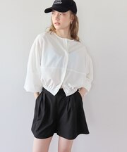 2点セット/ノーカラーボリュームブルゾンラッシュガード×ショートパンツ