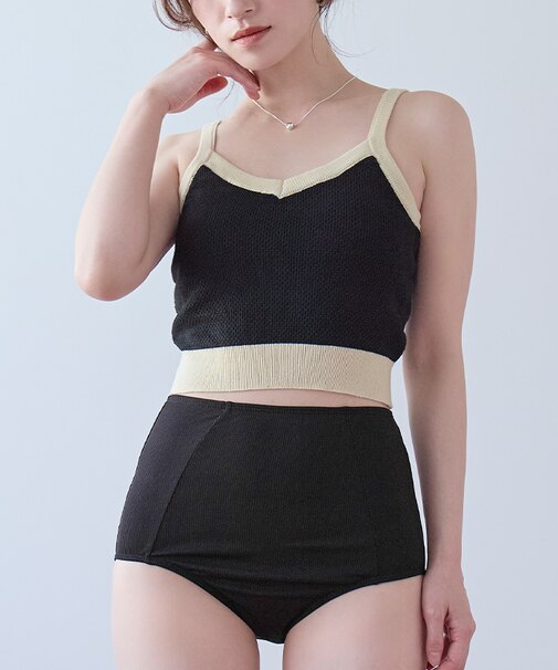 Vネックシンプルデザインニットビキニ/水着