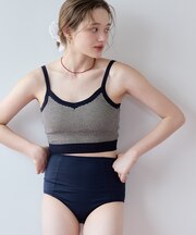 Vネックシンプルデザインニットビキニ/水着