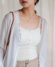 レースデザインカップ付きキャミソールインナー