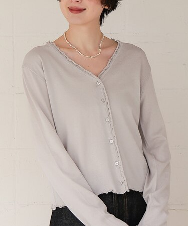 プチフリルニットカーディガン