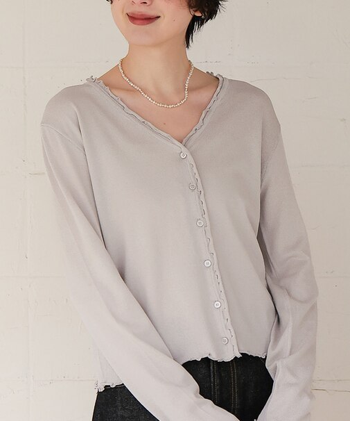 プチフリルニットカーディガン