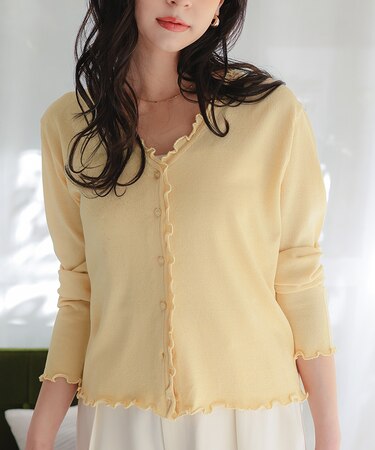 プチフリルニットカーディガン