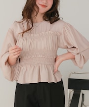 シャーリングデザイントップス