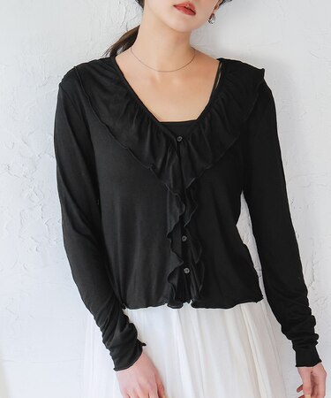 フリルデザインカットソートップス