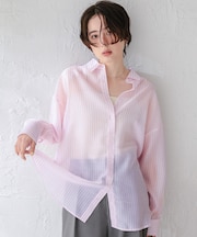 シアーストライプシャツ