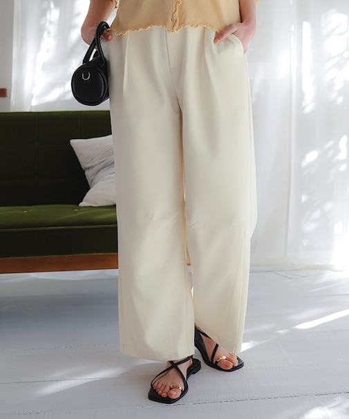 カーブシルエットスラックスパンツ