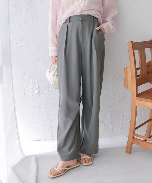 カーブシルエットスラックスパンツ