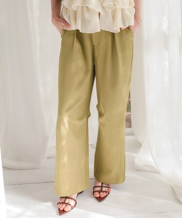 カーブシルエットスラックスパンツ