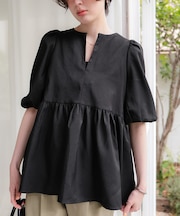 前後2wayレースアップチュニックブラウス