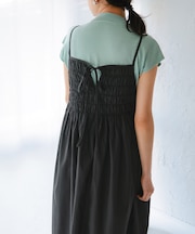 前後2wayバストシャーリングキャミソールワンピース