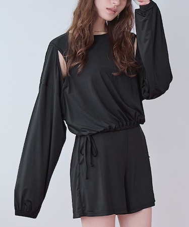 4点セット/カットアウトラッシュガード×ビキニ/水着