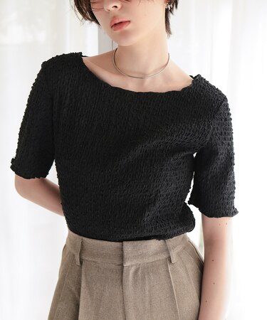 ツブツブシャーリングカットソートップス