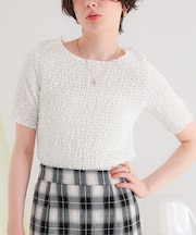 ツブツブシャーリングカットソートップス