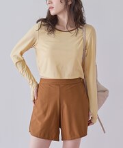 3点セット/パイピング長袖ビキニ×ショートパンツ/水着