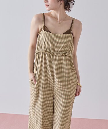 ミニフリルキャミソールオールインワン