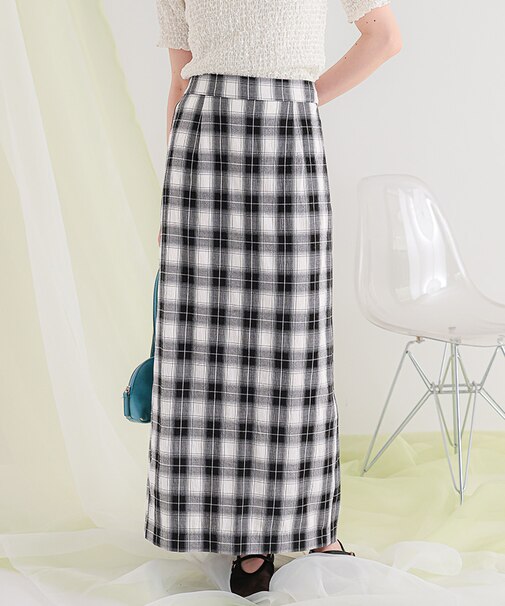 Iラインチェックスカート