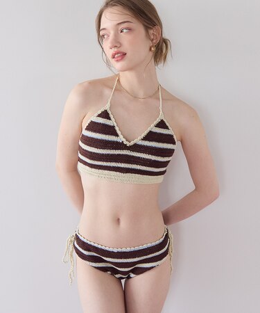 マルチボーダークロシェビキニ/水着