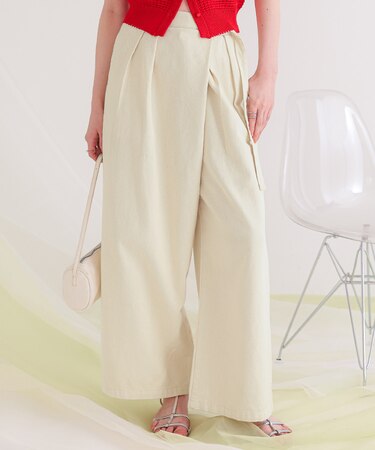 ラップデザインデニムパンツ