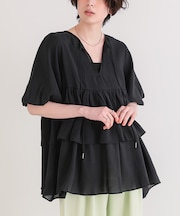 マルチwayティアードフリルチュニックトップス