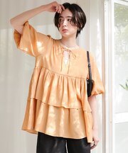 マルチwayティアードフリルチュニックトップス