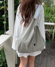 コットンリバーシブルラウンドトートバッグ/グッズ