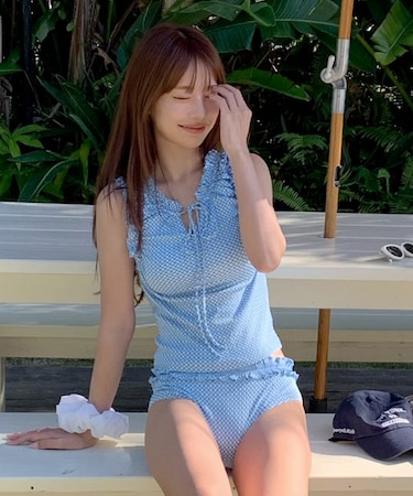 チェック柄フリルタンクトップビキニ/水着