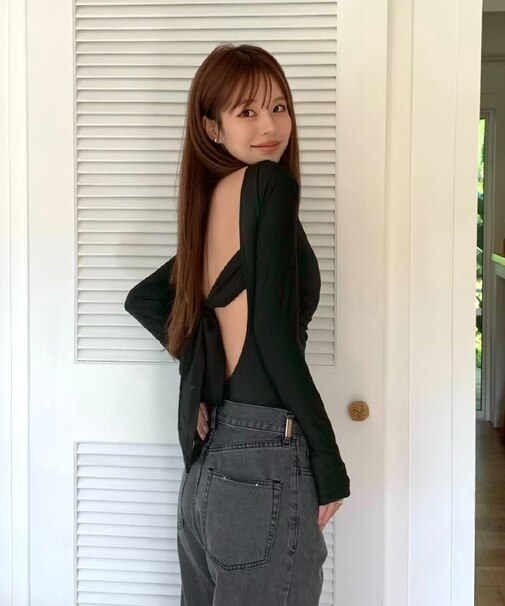 バックオープンリボン長袖ワンピース/水着