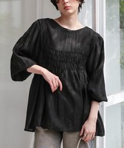 前後2wayシャーリングチュニックブラウス