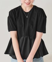 【サステナブル】カットソードッキングペプラムトップス