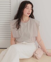 【サステナブル】スクエアスリーブカットソートップス