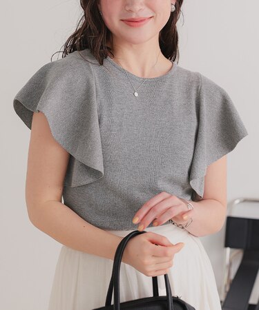 フレアスリーブニットトップス